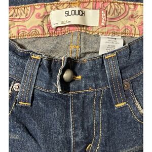 Levi's 504 Slouch Dark Wash Low Rise Cuffed Jean Capris Juniors Size 7 (32x21)